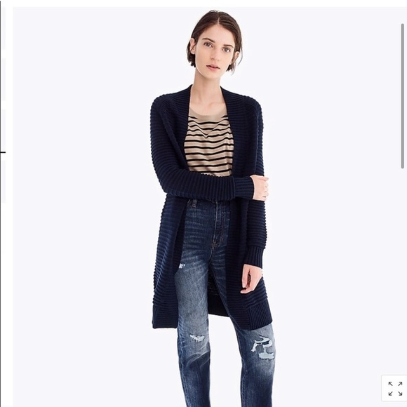 J. Crew | Long Ribbed Open Cardigan - Picture 2 of 9
